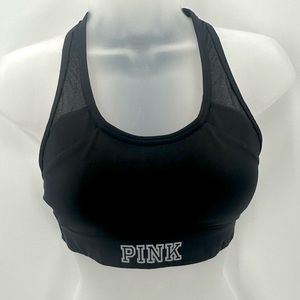 Victoria's Secret PINK Sports Bra Womens XS Black ULTIMATE Lightly Lined Workout